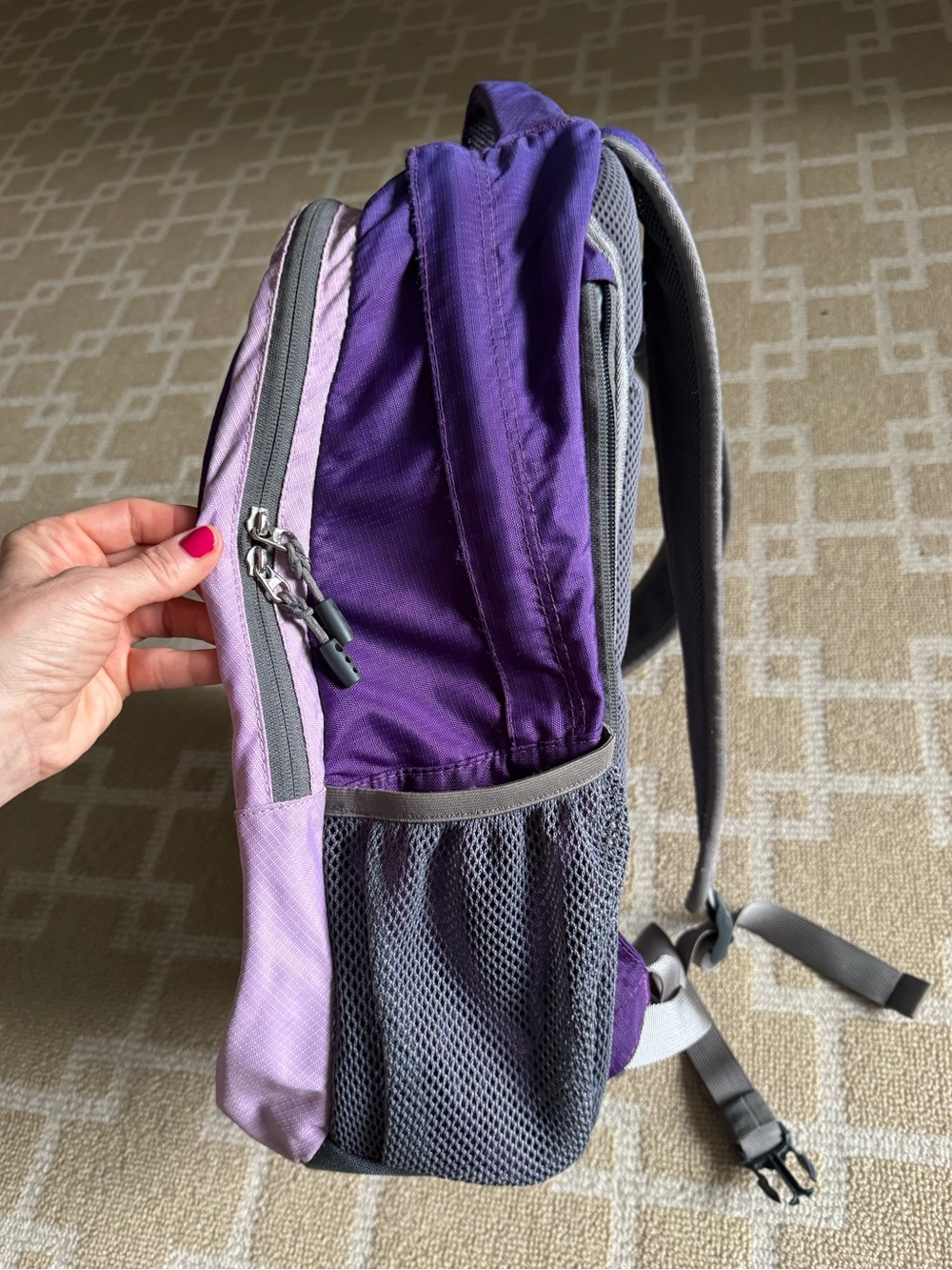 L.L. Bean North Ridge Backpack Purple Laptop Hiking School Travel Daypack - Picture 3 of 14